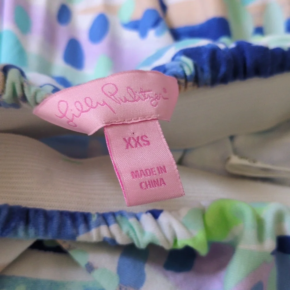 Lilly Pulitzer Strapless Blue Multi Print Maxi Dress - Picture 6 of 7